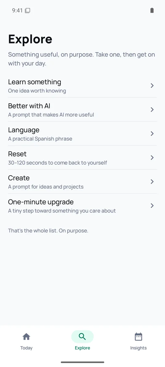 Explore: pick something useful on purpose.
